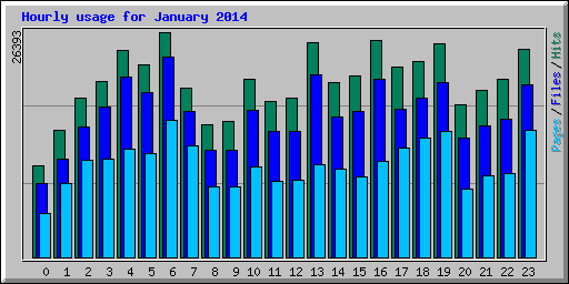 Hourly usage for January 2014