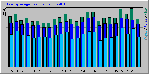 Hourly usage for January 2018